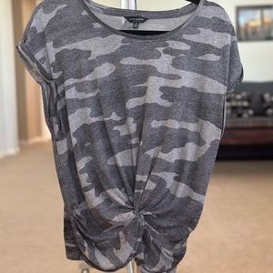 Lucky Brand Camo Scoop Neck Shirt with Twist